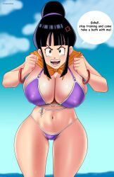 Rule 34 | 1girl, black hair, breasts, chi-chi (dragon ball), dragon ball, dragonball z, gummslime, large breasts, solo