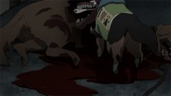 Rule 34 | animated, animated gif, blood, blood on clothes, creepy, dog, kiseijuu, lowres, monster, no humans, what