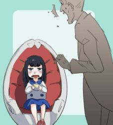 Rule 34 | 10s, 1boy, 1girl, 71, chair, child, cup, disgust, kill la kill, kiryuuin satsuki, sitting, soroi mitsuzou, teacup, tongue, tongue out, wide-eyed, aged down