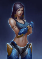 Rule 34 | 1girl, armor, armored boots, bad id, bad pixiv id, bare shoulders, black hair, boots, braid, breasts, cleavage, closed mouth, collarbone, crop top, dark-skinned female, dark skin, egyptian, eye of horus, eyeliner, facial mark, facial tattoo, gauntlets, hair tubes, highres, lips, looking at viewer, makeup, midriff, mordred lu, navel, overwatch, overwatch 1, pharah (overwatch), shengxie, side braid, sidelocks, sleeveless, solo, sports bra, stomach, swept bangs, tattoo