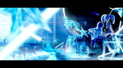 Rule 34 | 2girls, absurdres, black hair, blue eyes, blue shirt, blurry, blurry foreground, closed mouth, collared shirt, commentary, couch, crossed legs, fluorescent lamp, green hair, grey pants, guitar, hair ornament, hairclip, hand on own chest, hatsune miku, highres, holding, holding instrument, hoshino ichika (project sekai), indoors, instrument, leo/need miku, letterboxed, long hair, looking at another, multicolored hair, multiple girls, music, on couch, pants, plaid, plaid skirt, plant, playing instrument, pleated skirt, potted plant, project sekai, red hair, shelf, shirt, shoes, shooting star, short sleeves, sidelocks, sitting, skirt, sleeve cuffs, smile, sneakers, space, star (symbol), straight hair, table, turu, twintails, two-tone hair, vocaloid, white footwear, white shirt, window