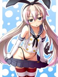 Rule 34 | 10s, 1girl, animated, animated png, derivative work, hair ribbon, kantai collection, kaze (kazesan), long hair, panties, personification, ribbon, shimakaze (kancolle), sketch, striped clothes, striped thighhighs, taro, thighhighs, underwear, undressing