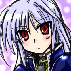 Rule 34 | artist request, lowres, lyrical nanoha, mahou shoujo lyrical nanoha, mahou shoujo lyrical nanoha a&#039;s, oekaki, red eyes, reinforce, solo