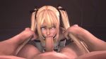 Rule 34 | 1boy, 1girl, 3d, animated, blonde hair, dead or alive, fellatio, grabbing another&#039;s hair, irrumatio, looking at viewer, marie rose, onagi, oral, pov, twintails, uncensored, video