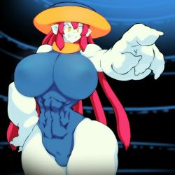 Rule 34 | 1girl, abs, alien, alternate breast size, animated, bachiko, bouncing breasts, breasts, covered erect nipples, curvy, energy, energy ball, energy beam, evil smile, firing, glowing, hataraki ari, huge breasts, laser, leotard, monster girl, muscular, muscular female, original, pointing, red hair, revealing clothes, skin tight, smile, solo, standing, tagme, thick thighs, thighs, video, wide hips