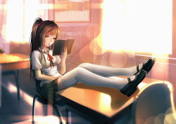 Rule 34 | 1girl, bad id, bad pixiv id, black skirt, book, brown eyes, brown hair, candy, food, hair ornament, holding, holding book, indoors, lollipop, mary janes, open book, original, pleated skirt, reading, school uniform, shirt, shoes, side ponytail, sitting, skirt, solo, thighhighs, white shirt, white thighhighs, xiaosan ye, zettai ryouiki