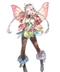 Rule 34 | 1girl, ahoge, alternate costume, blue eyes, boots, braid, breasts, capelet, dress, fairy wings, fire emblem, fire emblem fates, fire emblem heroes, flower, full body, gradient clothes, hair ornament, highres, long hair, nina (fire emblem), nintendo, non-web source, official art, pantyhose, short dress, small breasts, solo, taroji, transparent background, twin braids, twintails, white hair, wings, wrist cuffs