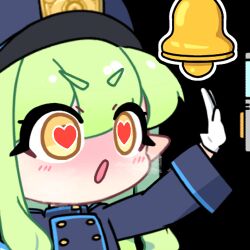 Rule 34 | + +, 1girl, :o, acomu414, animated, animated gif, bad source, bell, black hat, blue archive, blush, buttons, chibi, commentary, doorbell, double-breasted, eighth note, gloves, green hair, hat, heart, heart-shaped pupils, hikari (blue archive), long hair, long sleeves, looking up, looping animation, lowres, musical note, outstretched arm, peaked cap, pointy ears, push-button, pushing, solo, sparkling eyes, symbol-only commentary, symbol-shaped pupils, train conductor, transparent background, upper body, v-shaped eyebrows, white gloves