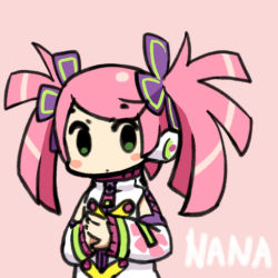 Rule 34 | blush, chan co, chibi, green eyes, haruka nana, pink hair, solo, utau
