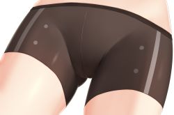 Rule 34 | 1girl, bike shorts, black shorts, cameltoe, close-up, commentary request, crotch, crotch seam, genshin impact, gluteal fold, highres, hu tao (genshin impact), short shorts, shorts, simple background, skindentation, solo, thighs, white background, z282g