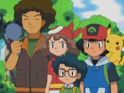 Rule 34 | 1girl, 3boys, afro, age difference, animated, animated gif, ash ketchum, black hair, blue eyes, brock (pokemon), brown hair, creatures (company), frown, game freak, gen 1 pokemon, hat, height difference, lowres, max (pokemon), may (pokemon), multiple boys, nintendo, pikachu, pokemon, pokemon (anime), pokemon (creature)