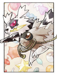 Rule 34 | apple, apple core, artist name, brown eyes, candy, candy wrapper, claws, closed mouth, commentary request, creatures (company), crystal, dual persona, food, fruit, galarian form, galarian zigzagoon, game freak, gen 3 pokemon, gen 8 pokemon, looking at another, mouth hold, nintendo, no humans, odo 7ta, poke ball, pokemon, pokemon (creature), potion, rope, ultra ball, wrapped candy, yarn, yarn ball, zigzagoon