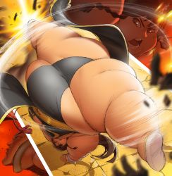 Rule 34 | 1boy, 1girl, absurdres, battle, belly, black dress, bracelet, braid, breasts, brown eyes, brown hair, capcom, chun-li, close-up, dress, fat, handstand, highres, jeetdoh, jewelry, kicking, large breasts, long hair, obese, open mouth, solo focus, spiked bracelet, spikes, spinning bird kick, street fighter, thick thighs, thighs