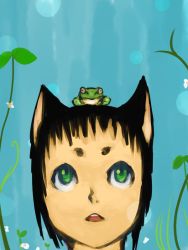 Rule 34 | 1girl, animal ears, cat ears, frog, original, solo