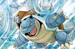 Rule 34 | ariga hitoshi, blastoise, blue skin, brown eyes, cannon, colored skin, creatures (company), fangs, game freak, gen 1 pokemon, nintendo, official art, open mouth, pokemon, pokemon (creature), pokemon tcg, third-party source, turtle