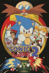 Rule 34 | 1girl, 5boys, absurdres, copyright name, dark-skinned female, dark skin, dr. eggman, facial hair, furry, furry male, glasses, highres, knuckles the echidna, maddie wachowski, master emerald, movie poster, multiple boys, mustache, parody, retro artstyle, ryanarchy, sonic (live action), sonic (series), sonic the hedgehog, sonic the hedgehog (classic), sonic the hedgehog 2 (film), style parody, tails (sonic), tom wachowski, tyson hesse (style)