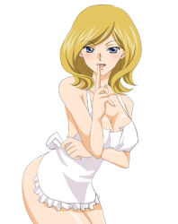 Rule 34 | 00s, 1girl, apron, blonde hair, breasts, code geass, milly ashford, simple background, solo