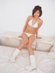 Rule 34 | bikini, loose socks, nagasaki rina, photo (medium), side-tie bikini bottom, socks, striped, swimsuit