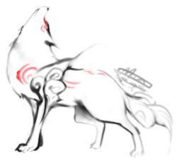 Rule 34 | amaterasu (ookami), howling, mel/a, no humans, ookami (game), signature, solo, wolf