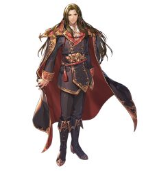 Rule 34 | 1boy, arion (fire emblem), armor, black cape, black coat, black footwear, black pants, cape, coat, fire emblem, fire emblem: genealogy of the holy war, fire emblem heroes, full body, green hair, long hair, looking at viewer, male focus, nintendo, official art, pants, pauldrons, red cape, shoulder armor, two-tone cape