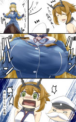 Rule 34 | 10s, 1boy, admiral (kancolle), atago (kancolle), blonde hair, bouncing breasts, breasts, brown hair, comic, facial hair, green eyes, ishii hisao, kantai collection, long hair, multiple girls, mustache, mutsu (kancolle), pantyhose, translation request
