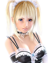 Rule 34 | 1girl, 3d, arm garter, blonde hair, blue eyes, breasts, choker, collar, elbow gloves, gloves, incise soul, lace, m-rs, maid, rukia (incise soul), solo, twintails
