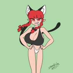 Rule 34 | 1girl, animal ear fluff, animal ears, animated, animated gif, bouncing breasts, breasts, cat ears, cat girl, cat tail, huge breasts, kaenbyou rin, large breasts, multiple tails, panties, red eyes, red hair, solo, solo focus, tail, touhou, twintails, two tails, underwear, white panties, zedrin