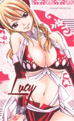 Rule 34 | blonde hair, breasts, fairy tail, large breasts, lowres, lucy heartfilia, midriff, tattoo