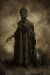 Rule 34 | 1other, brown theme, commentary, dated, english commentary, fantasy, hat, highres, mitre, original, pope, reaching, reaching towards viewer, robe, satoru wada, signature, skeleton, solo, standing