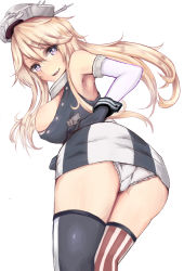 Rule 34 | 10s, 1girl, ass, bad id, bad pixiv id, blonde hair, breasts, elbow gloves, gloves, grey eyes, highres, huge breasts, iowa (kancolle), kantai collection, kinryuu, long hair, looking back, panties, solo, thighhighs, underwear