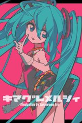 Rule 34 | 1girl, arm at side, artist name, ass, bare arms, bare legs, bare shoulders, black dress, blue eyes, blue hair, breasts, clenched hand, collared dress, commentary, cowboy shot, dress, eyelashes, eyes visible through hair, finger to cheek, gloves, hair between eyes, hair censor, hatsune miku, head tilt, highres, kimagure mercy (vocaloid), letterboxed, long hair, looking away, outside border, parted lips, pink background, pleated dress, sameyama jiro, simple background, sleeveless, sleeveless dress, small breasts, solo, twintails, very long hair, vocaloid, white gloves