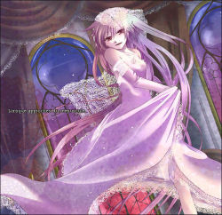 Rule 34 | 00s, alice (pandora hearts), bad id, bad pixiv id, braid, cocorosso, dress, elbow gloves, french text, frills, gloves, jewelry, long hair, necklace, pandora hearts, purple hair, red eyes, solo, very long hair