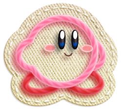 Rule 34 | blush stickers, hal labs, highres, kirby, kirby&#039;s epic yarn, kirby (series), nintendo, no humans, official art, patch, smile, transparent background, yarn