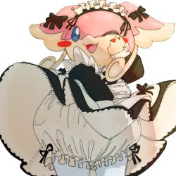 Rule 34 | 1girl, :3, absurdres, animal ears, apron, audino, black bow, black dress, blank eyes, bloomers, blue eyes, blush, blush stickers, body fur, bow, buttons, clothed pokemon, clothes lift, creatures (company), dress, dress lift, dress tug, ear bow, female focus, flat chest, frilled apron, frilled dress, frills, furry, furry female, game freak, gen 5 pokemon, hand on own cheek, hand on own face, hand up, happy, highres, long sleeves, maid, maid apron, maid headdress, nintendo, one eye closed, open mouth, pink fur, pokemon, pokemon (creature), red leopard, simple background, smile, socks, solo, standing, two-tone fur, underwear, upskirt, white apron, white background, white bloomers, white socks, wind, wind lift, yellow fur