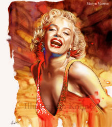 Rule 34 | 1girl, breasts, looking at viewer, marilyn monroe, open mouth, real life, smile, solo, tango