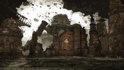 Rule 34 | andresargeant, candle, commentary, destruction, elden ring, english commentary, highres, no humans, pixel art, ruins, scenery, stone