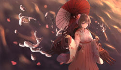 Rule 34 | 1girl, anchor, bad id, bad pixiv id, black hair, flower, hair flower, hair ornament, highres, izumi roka, japanese clothes, kimono, long hair, long sleeves, looking at viewer, oil-paper umbrella, over shoulder, pink kimono, purple eyes, rendian (steelblue mirage), simple background, smile, solo, standing, steelblue mirage, turret, umbrella, very long hair, water, wide sleeves