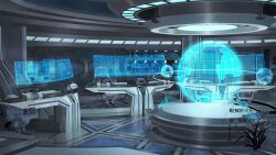 Rule 34 | artist logo, chair, highres, hologram, holographic monitor, indoors, machine, no humans, original, scenery, science fiction, spacecraft, spacecraft interior, xingzhi lv