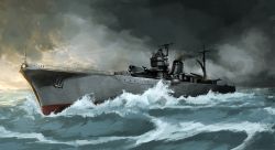 Rule 34 | cruiser, hetza (hellshock), imperial japanese navy, military, military vehicle, no humans, ocean, ship, warship, watercraft