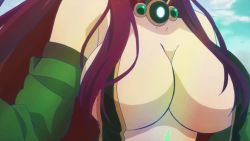Rule 34 | 10s, 1girl, animated, animated gif, bouncing breasts, breast focus, breasts, close-up, female focus, goshouin kyou, large breasts, long hair, netoge no yome wa onna no ko janai to omotta?, revealing clothes, solo