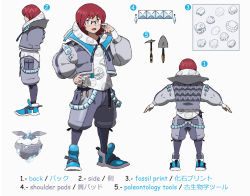 Rule 34 | 1boy, absurdres, alternate costume, blue footwear, blush, carbink, character sheet, commentary, creatures (company), game freak, gen 6 pokemon, glasses, grey jacket, hand on own hip, hand up, highres, hood, hood down, hoodie, jacket, long sleeves, looking to the side, male focus, multiple views, nintendo, open clothes, open jacket, open mouth, pokemon, pokemon (creature), pokemon dppt, pokemon masters ex, red hair, roark (pokemon), shoes, standing, t-pose, tongue, vikthor01, white hoodie