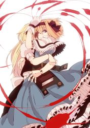 Rule 34 | 1girl, alice margatroid, bad id, bad pixiv id, blonde hair, blue eyes, book, capelet, character doll, doll, doll joints, female focus, fuurin (omaemona), hairband, joints, kirisame marisa, puppet, short hair, solo, touhou, white background