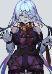 Rule 34 | 1girl, animal ears, atelier (series), atelier ryza, atelier ryza 1, bare shoulders, belt, black nails, blue belt, bodysuit, breasts, brown bodysuit, commentary request, crossed bangs, curvy, earrings, fang, fur, hair ornament, hair over one eye, hairclip, heterochromia, highres, hood, hooded vest, hoodie, jewelry, large breasts, lila decyrus, long hair, low twintails, nail polish, open mouth, pale skin, thick thighs, thighs, tiys, twintails, vest
