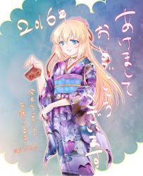 Rule 34 | 1girl, blonde hair, blue eyes, colette brunel, hair ornament, japanese clothes, kimono, long hair, open mouth, tales of (series), tales of symphonia