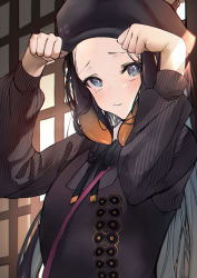 Rule 34 | 1girl, absurdres, bag, betabeet, black hair, black hat, black shirt, blue eyes, blush, breasts, closed mouth, commentary, dress, english commentary, forehead, gradient hair, handbag, hat, highres, hololive, hololive english, long hair, long sleeves, looking at viewer, mole, mole under eye, multicolored hair, ninomae ina&#039;nis, ninomae ina&#039;nis (casual), official alternate costume, orange hair, paw pose, pinafore dress, shirt, sleeveless, sleeveless dress, small breasts, solo, straight hair, strap, striped clothes, striped shirt, sunlight, sweatdrop, tareme, tentacle hair, two-tone hair, upper body, vertical-striped clothes, vertical-striped shirt, virtual youtuber