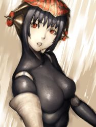 Rule 34 | 1girl, atlus, black hair, breasts, female focus, fumio (rsqkr), metis (persona), persona, persona 3, red eyes, solo