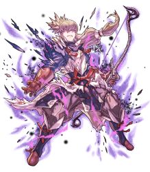 Rule 34 | 1boy, armor, artist request, aura, bow (weapon), dark aura, fire emblem, fire emblem fates, fire emblem heroes, full body, gloves, grey hair, highres, holding, holding bow (weapon), holding weapon, japanese clothes, long hair, long sleeves, male focus, nintendo, official art, pants, parted lips, solo, takumi (fire emblem), torn clothes, transparent background, weapon