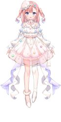 Rule 34 | 1girl, :d, ana (rznuscrf), asymmetrical legwear, back bow, bare shoulders, blue eyes, blue hair, blush, bow, button hair ornament, dress, frilled dress, frills, fur anklet, gradient hair, highres, layered dress, long sleeves, looking at viewer, multicolored hair, off-shoulder dress, off shoulder, open mouth, pink hair, puffy long sleeves, puffy sleeves, see-through, single thighhigh, sirahosi awawa, smile, solo, standing, star (symbol), tachi-e, thighhighs, tongue, transparent background, two-tone hair, two side up, varium, virtual youtuber, white bow, white footwear, white thighhighs