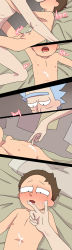 Rule 34 | adult swim, blush, cum, ejaculation, grandfather and grandson, highres, incest, mortimer smith, morty smith, nude, rick and morty, rick sanchez, tagme, yaoi
