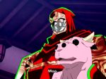 Rule 34 | 1boy, animated, blood, chupacabra, colored blood, cow, drawer, explosion, from above, fujikido kenji, green blood, horns, indoors, looking at viewer, lowres, male focus, mask, ninja, ninja slayer, scarf, sound, subtitled, tagme, tears, video